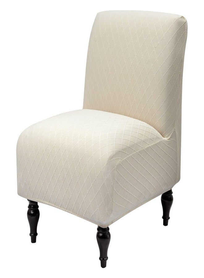 Iauddy Armless Accent Slipper Chair Cover Slipcover,Stretch Spandex Removable Jacquard Non-Slip Silp Cover for Accent Chair Without Arms Furniture Protector for Living Dining Room - Image 1
